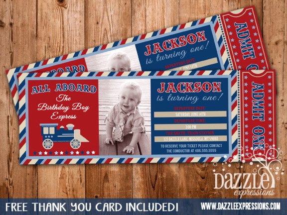 Train Ticket Birthday Invitation Lovely Printable Vintage Train Ticket Birthday Invitation Boys