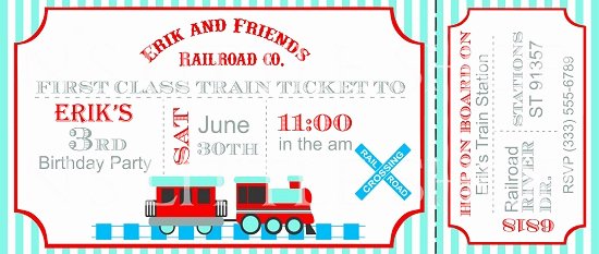 Train Ticket Birthday Invitation Lovely Train Birthday Party Invitations Ideas – Bagvania Free