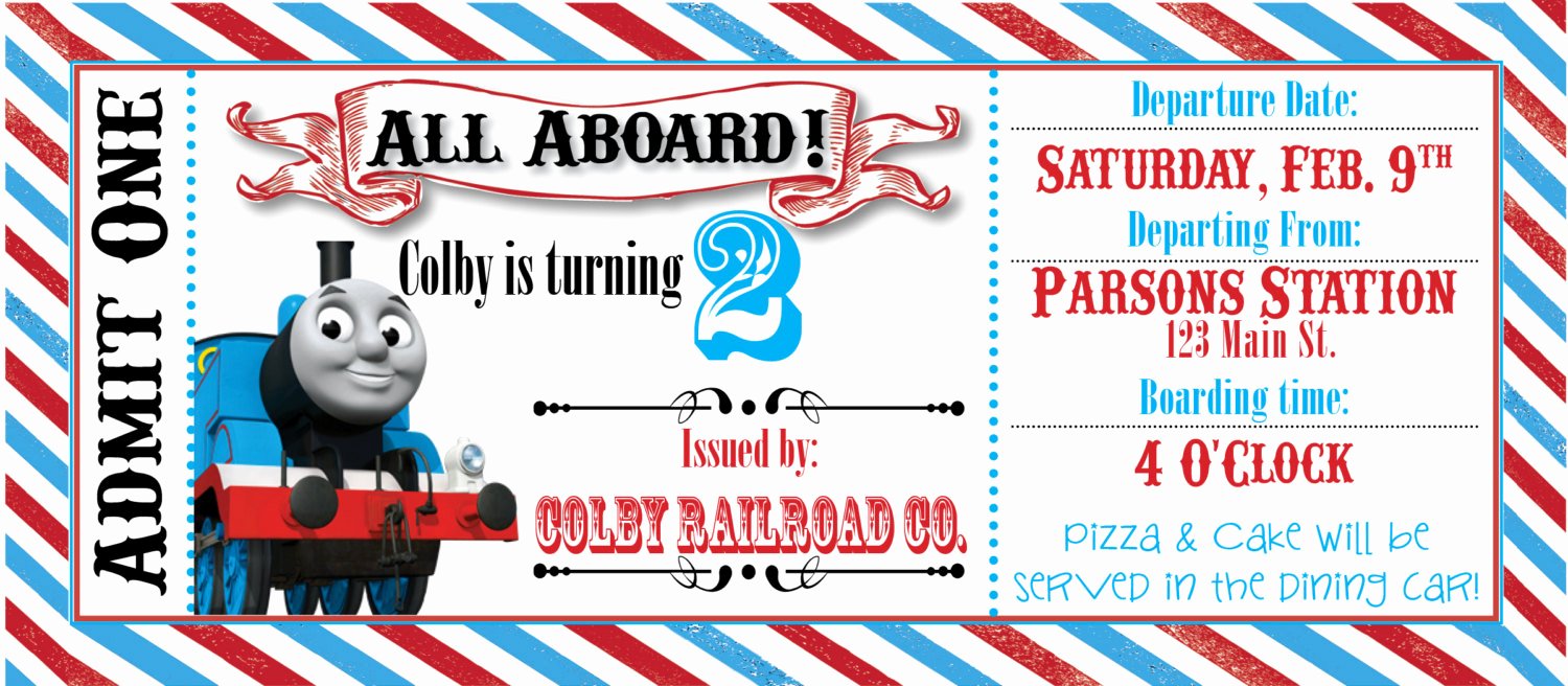 Train Ticket Birthday Invitation New Thomas the Train Ticket Party Invitation by Rawkonversations