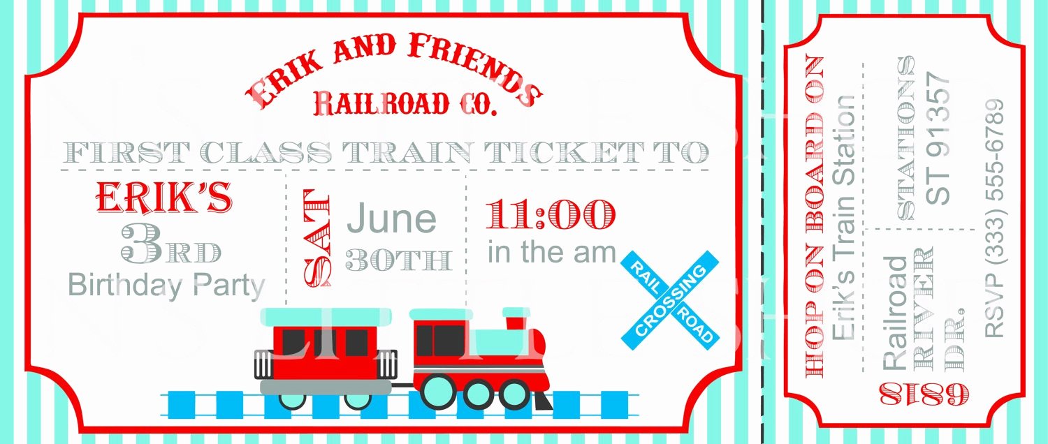 Train Ticket Template Elegant Items Similar to Train Ticket Birthday Party Invitation