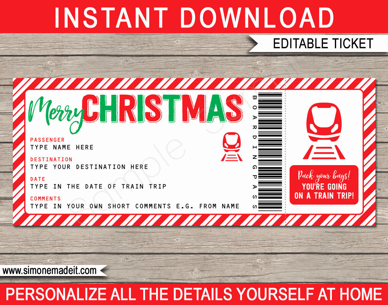 Train Ticket Template Inspirational Christmas Train Ticket Boarding Pass