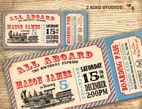 Train Ticket Template New Printable Vintage Train Invitation Ticket Template