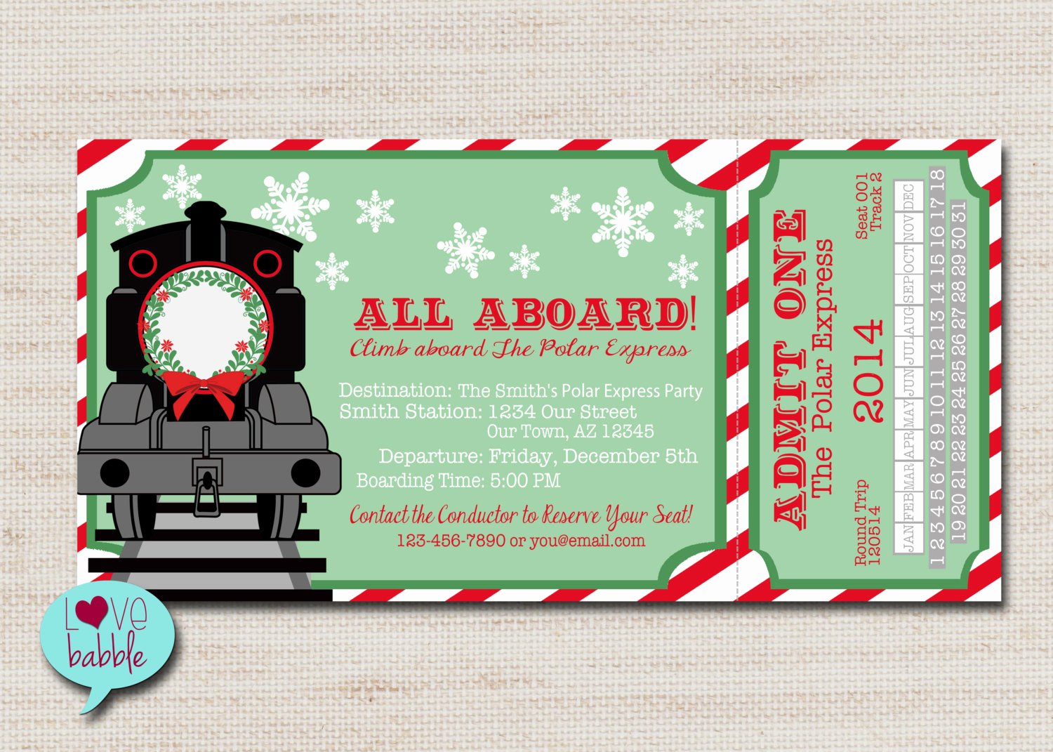 Train Ticket Template Unique Christmas Train Invitation Christmas Party Invitation Train