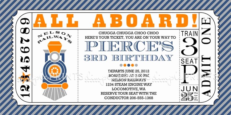 Train Ticket Template Unique Train Ticket Invitation Template