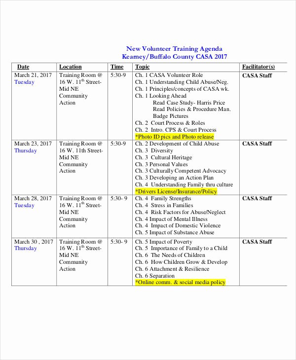 Training Agenda Template In Word Awesome 23 Training Agenda Examples &amp; Samples