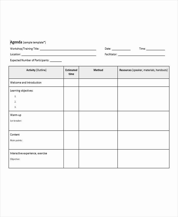 Training Agenda Template In Word Beautiful 10 Agenda Outline Templates Free Sample Example format