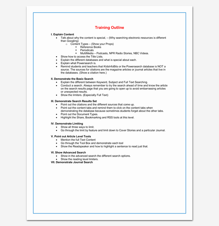 Training Agenda Template In Word Beautiful Training Course Outline Template 24 Free for Word &amp; Pdf