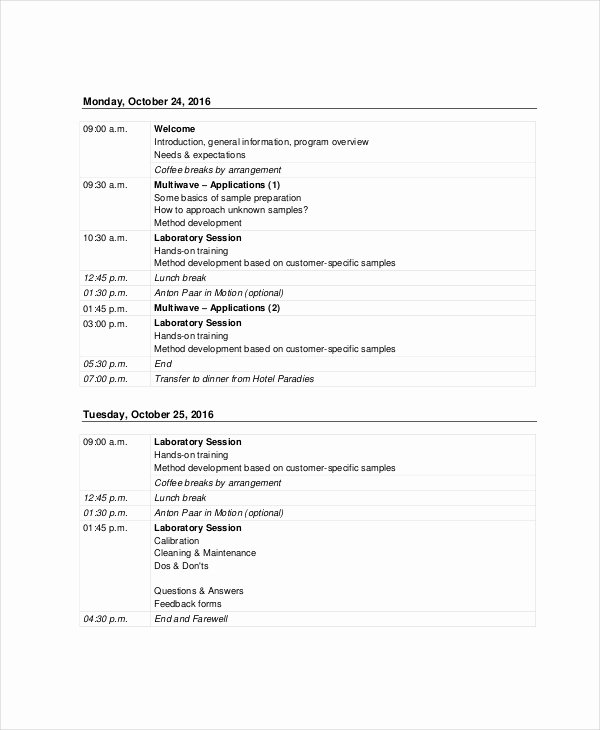 Training Agenda Template In Word Inspirational Sales Agenda Template 5 Free Word Pdf Documents