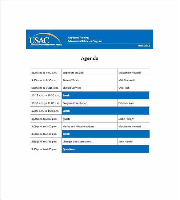 Training Agenda Template In Word New Training Agenda Template – 8 Free Word Excel Pdf format