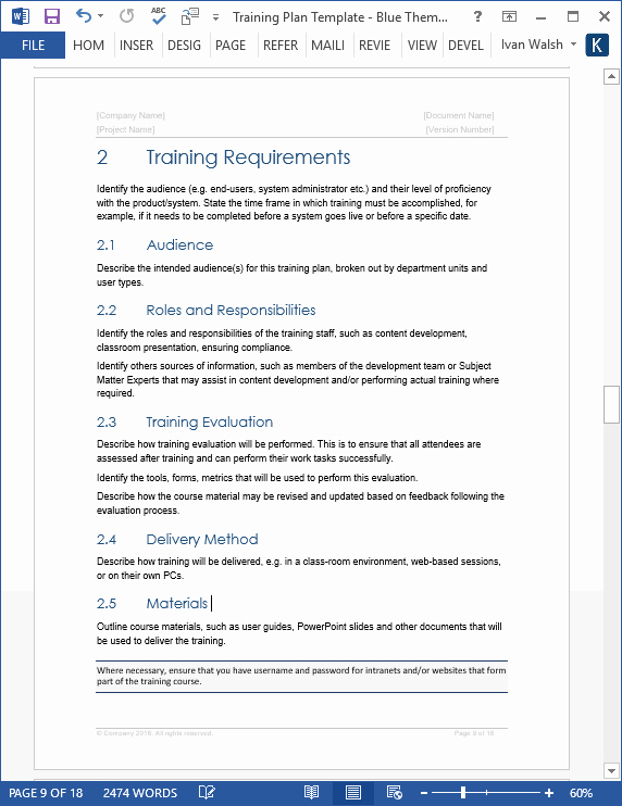 Training and Development Plan Template Elegant software Development Lifecycle Templates – Ms Word Excel