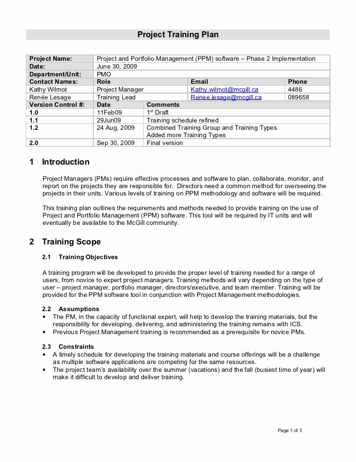 Training and Development Plan Template New Training Proposal Frompo