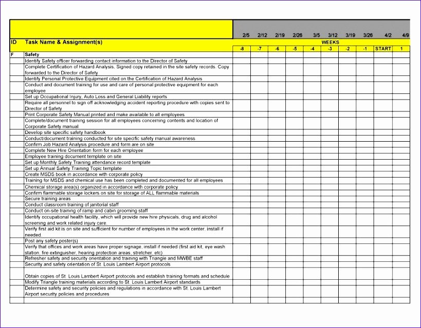 Training Checklist Template Excel Beautiful 9 Training Checklist Template Excel Exceltemplates