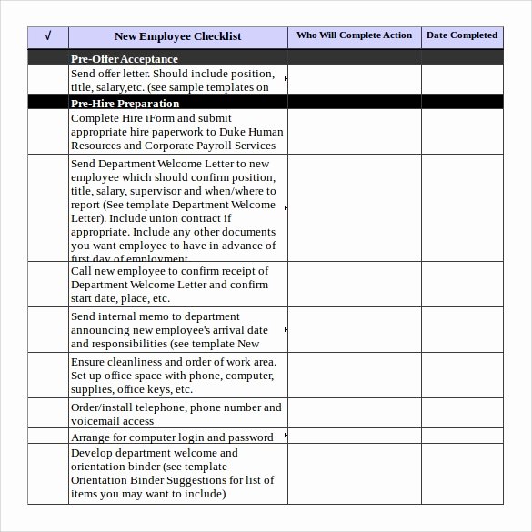 Training Checklist Template Excel Elegant 6 Excel Checklist Templates – Samples Examples &amp; formats