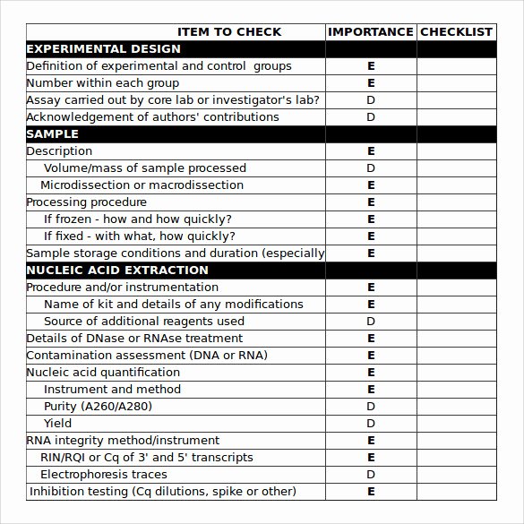 Training Checklist Template Excel Inspirational 6 Excel Checklist Templates – Samples Examples &amp; formats