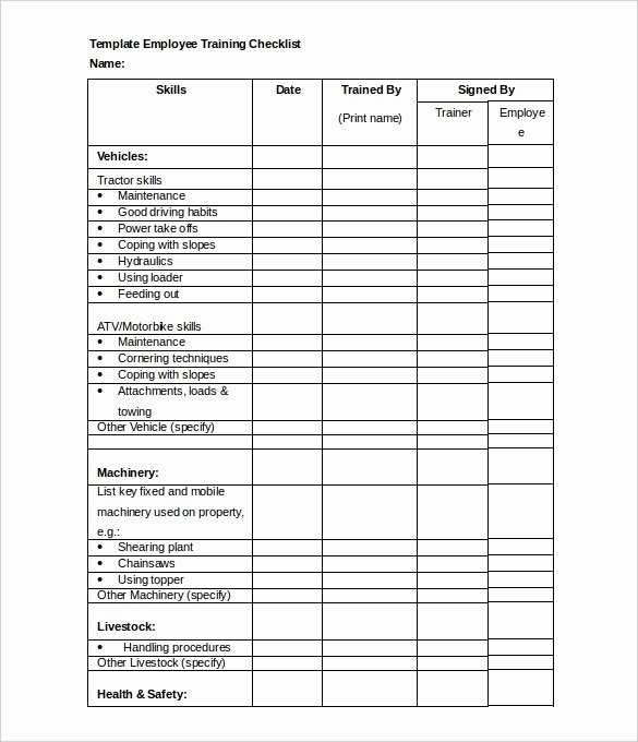 Training Checklist Template Excel Lovely Checklist Template Word Free Download the Best Home