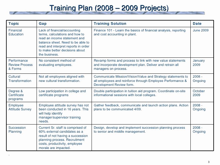 Training Development Plan Template Best Of 2009 Training Plan