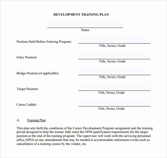 Training Development Plan Template Best Of Training Plan Template 20 Download Free Documents In