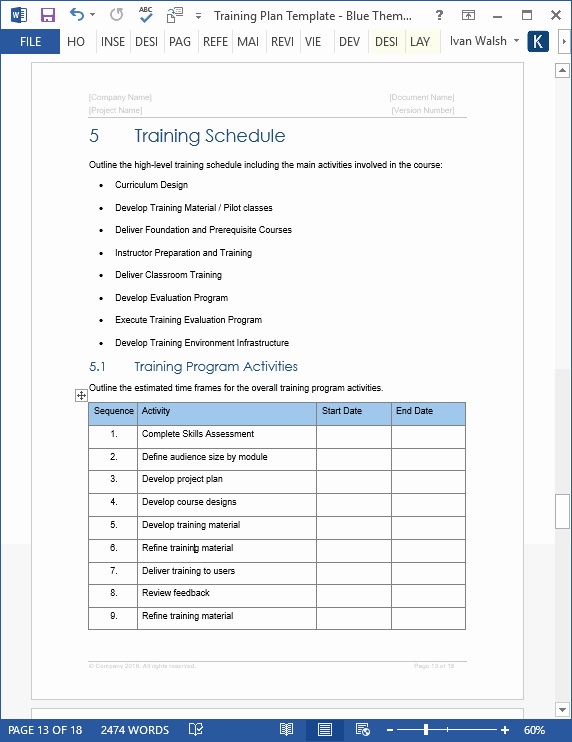 Training Development Plan Template Unique software Development Lifecycle Templates – Ms Word Excel