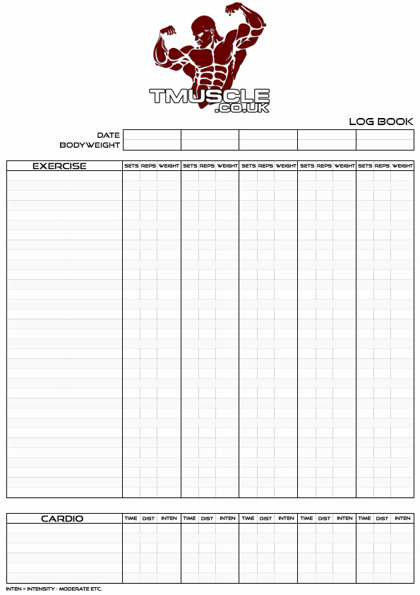 Training Log Template Awesome Bodybuilding Log Book Templates Free Download