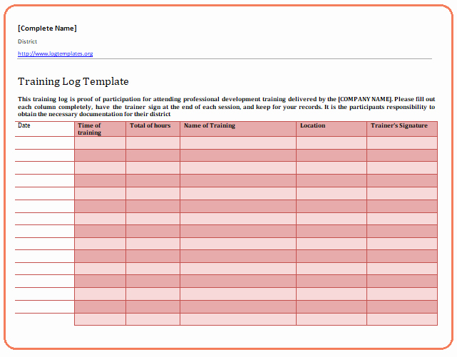 Training Log Template Awesome Training Log Template Download In Ms Word