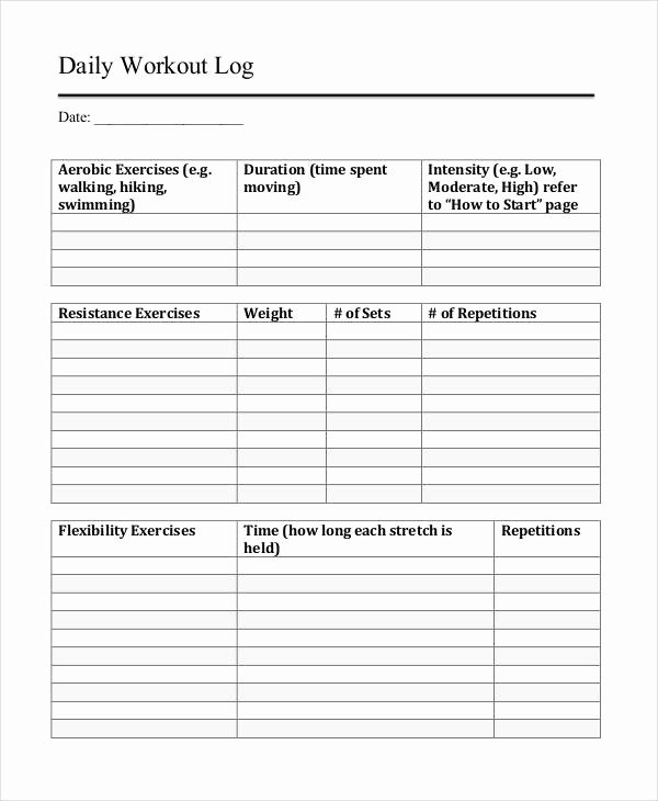 Training Log Template Beautiful Printable Workout Log 8 Free Pdf Documents Download