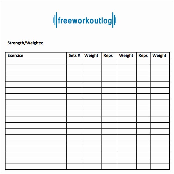Training Log Template Best Of Sample Workout Log Template 8 Download In Word Pdf Psd