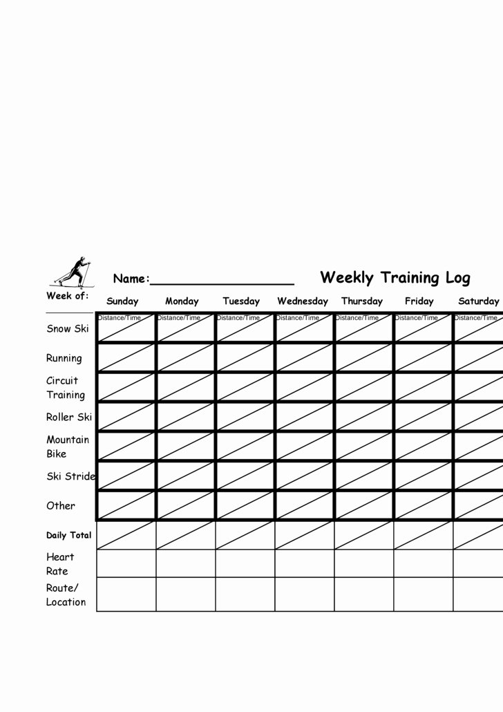 Training Log Template Fresh Training Log Template