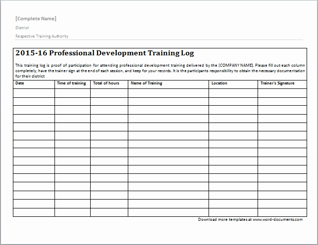 Training Log Template Lovely Training Log Template