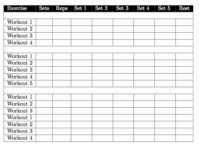 Training Log Template Luxury Gym Workout Log Template In Latex Tex Latex Stack Exchange