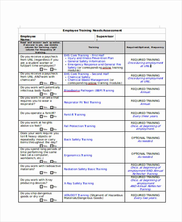 Training Needs Survey Luxury 28 Sample Needs assessment form