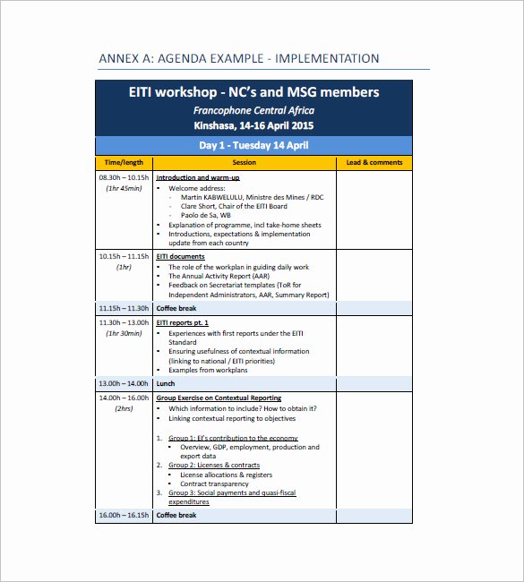 Training Outline Template Word Awesome 10 Training Agenda Templates Free Sample Example