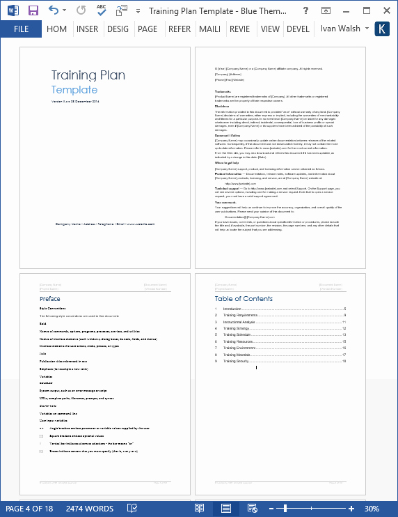 Training Outline Template Word Inspirational Training Plan Templates 7 Ms Word 7 Excel Spreadsheets