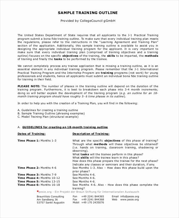 Training Outline Template Word Luxury Training Outline Template