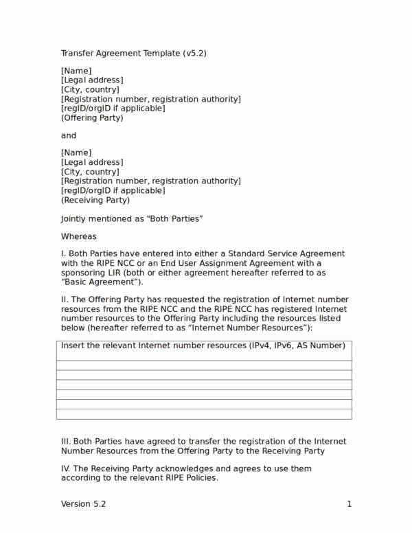 Transfer Of Business Ownership Agreement Template Best Of 11 Agreement Of Transfer Templates – Pdf Word