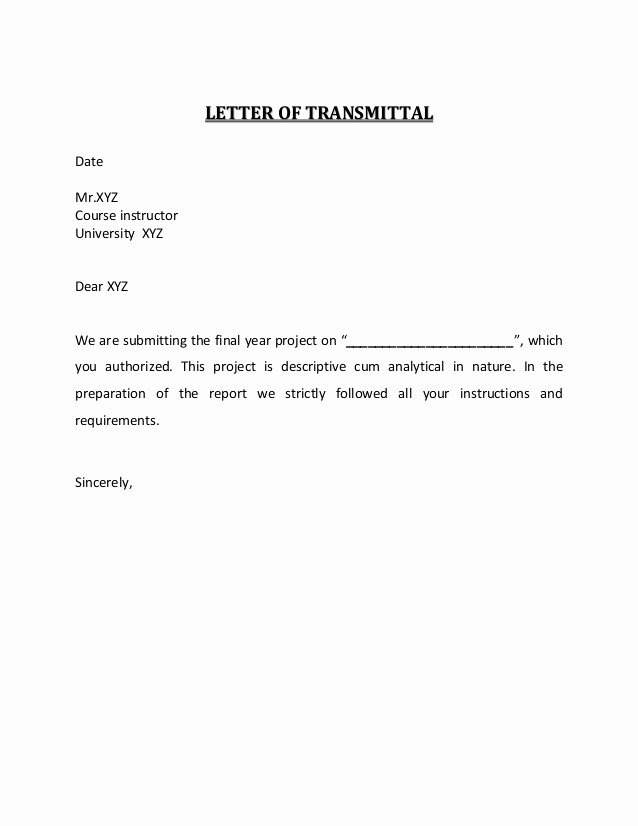 Transmittal form Sample Lovely Letter Of Transmittal and Acknowledgement