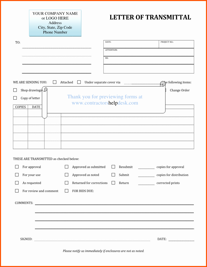 Transmittal form Templates New 8 Transmittal Template