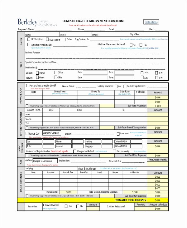 Travel Claim form Beautiful Sample Travel Claim form 10 Free Documents In Pdf Doc