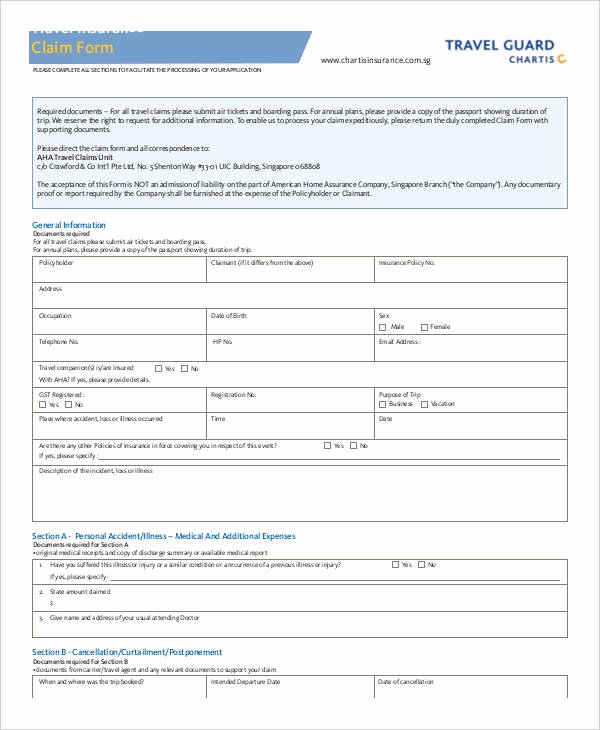 Travel Claim form Best Of Claim form Template