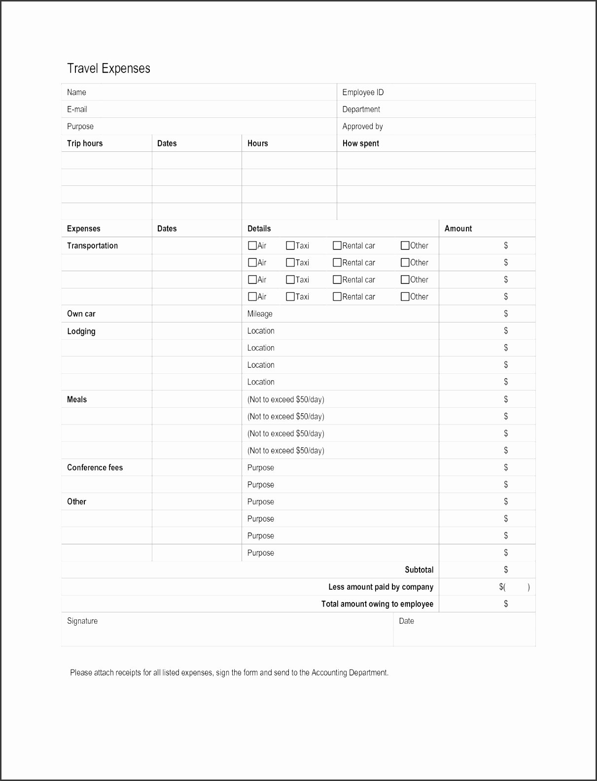 Travel Claim form Luxury 10 Expense Claim form Template Sampletemplatess