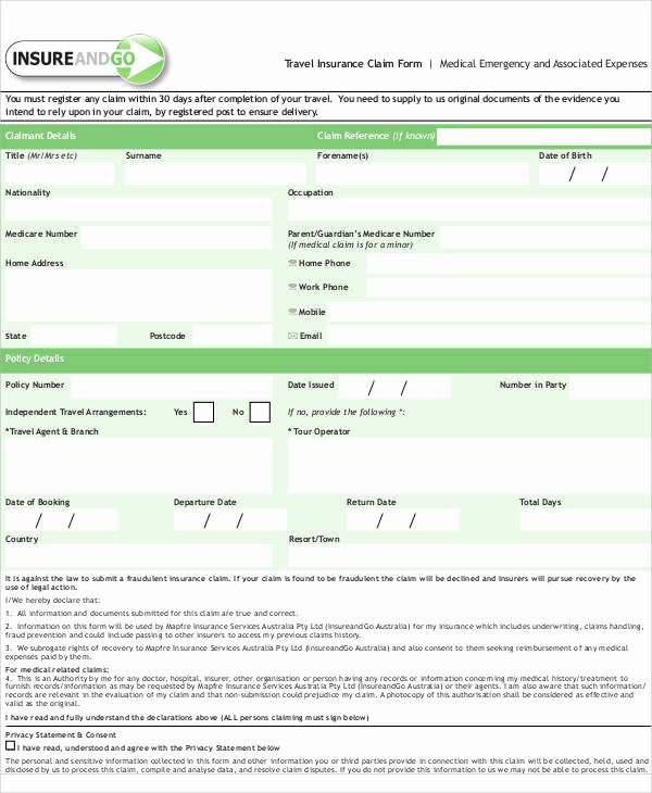 Travel Claim form New 42 Sample Claim forms In Pdf