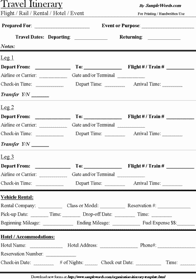 Travel Itinerary Template Word 2010 Beautiful Travel Itinerary Template Download Microsoft Word Document