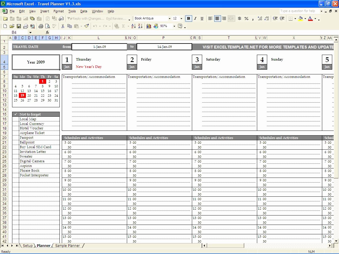 Travel Itinerary Template Word 2010 New Customer Visit Planner Template