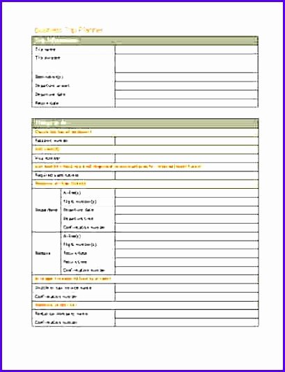 Travel Itinerary Template Word 2010 Unique 10 Trip Planner Template Excel Exceltemplates
