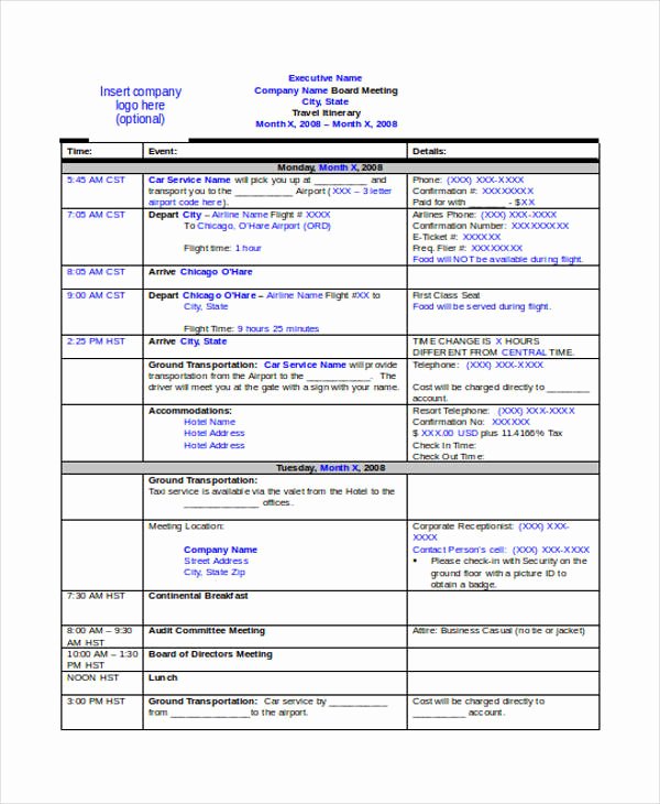 Travel Itinerary Template Word 2010 Unique Travel Itinerary Dc Design