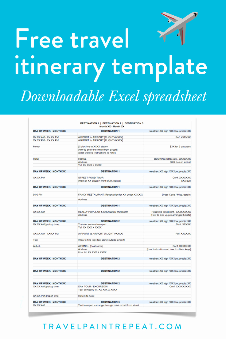 Travel Schedule Template Beautiful the Travel Itinerary Template I Use to Plan All My Trips