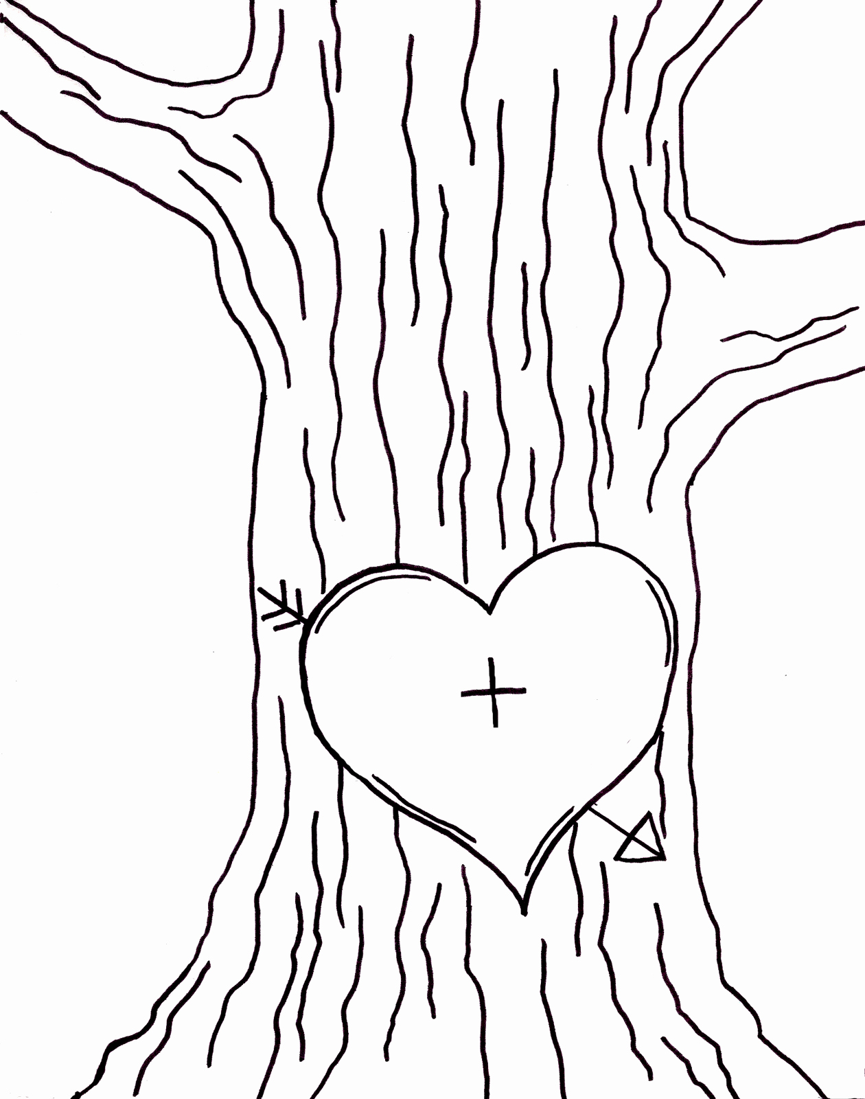 Tree Trunk Template Lovely Cat On A Limb Tree Love Embroidery Pattern