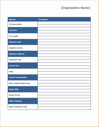 Trip Itinerary Template Google Docs Awesome Trip Itinerary Templates for Family &amp; Business