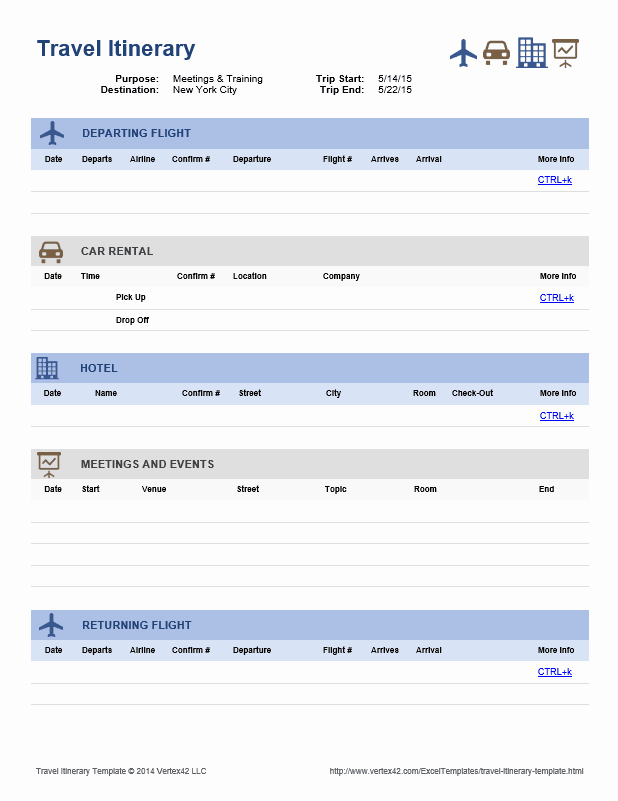 Trip Itinerary Template Google Docs Best Of Download the Travel Itinerary Template From Vertex42