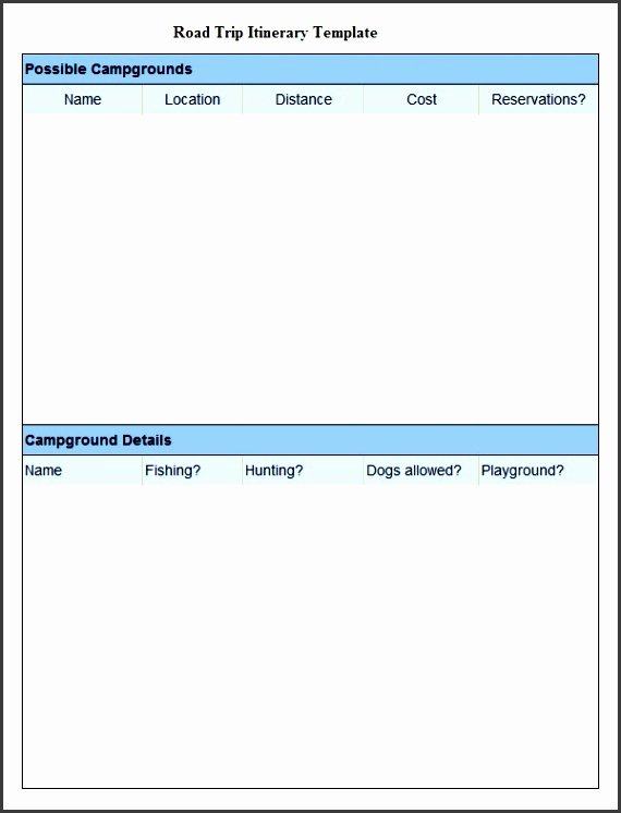 Trip Itinerary Template Google Docs Fresh 8 Vacation Itinerary Planner Template Sampletemplatess