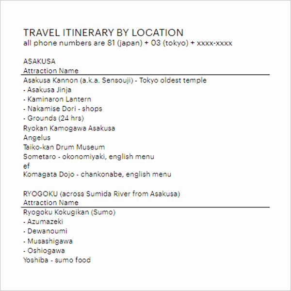 Trip Itinerary Template Google Docs Unique 14 Trip Agenda Templates Free Word Doc Pdf Example formats